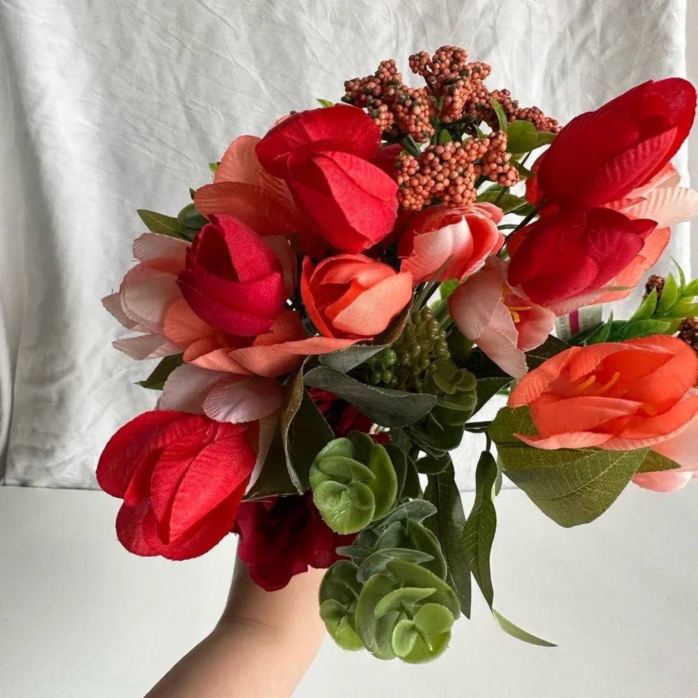 Elegant Floral Bouquet with Red and Green Accents